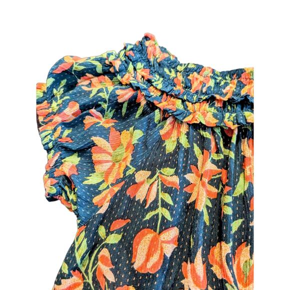 FREE PEOPLE Green Suki Floral Garden Combo Off the Shoulder Top Medium NEW - Picture 16 of 16
